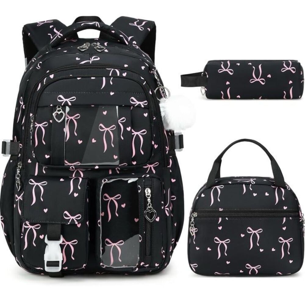 Girls Backpack Set with Pencil Case and Lunchbox